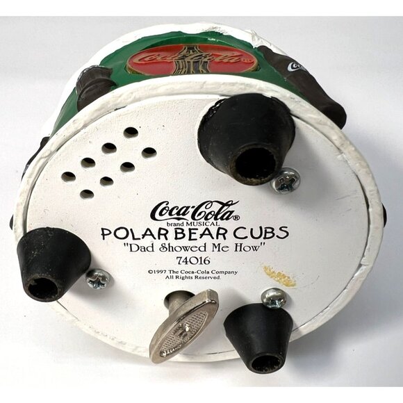 Coca-Cola Polar Bear Cubs Music Box "Dad Showed Me How" 1997 Collectible - Picture 6 of 8